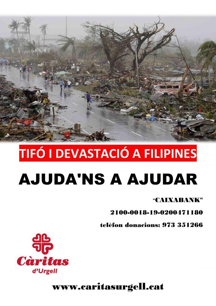 Campanya d'emergència a Càritas de suport a Filipines