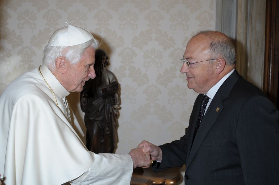 El Sant Pare saluda al Ministre d'Exteriors d'Andorra, Xavier Espot